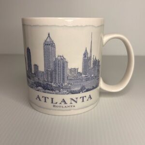 Starbucks Atlanta Architecture Series Blue White Coffee Mug Travel Vintage Y2K